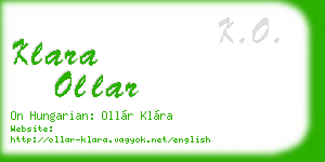 klara ollar business card