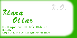 klara ollar business card